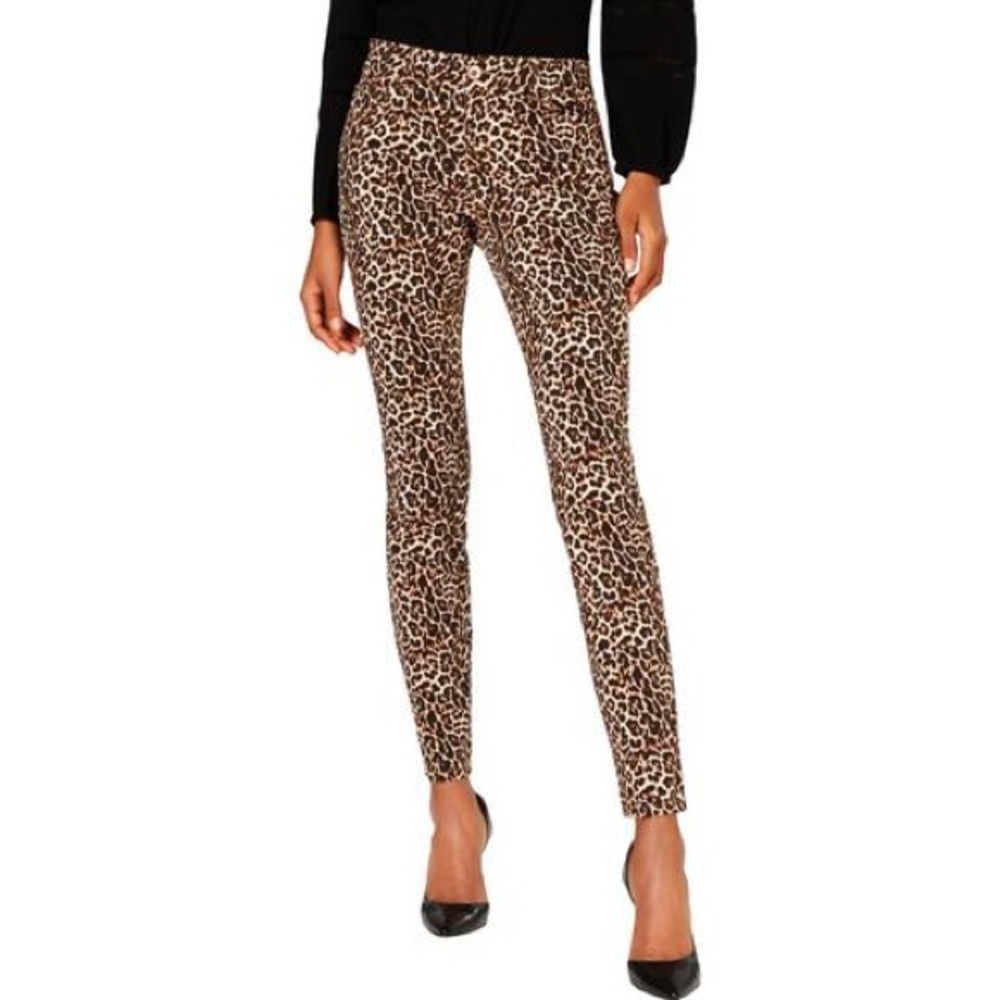 Leopard print jeans